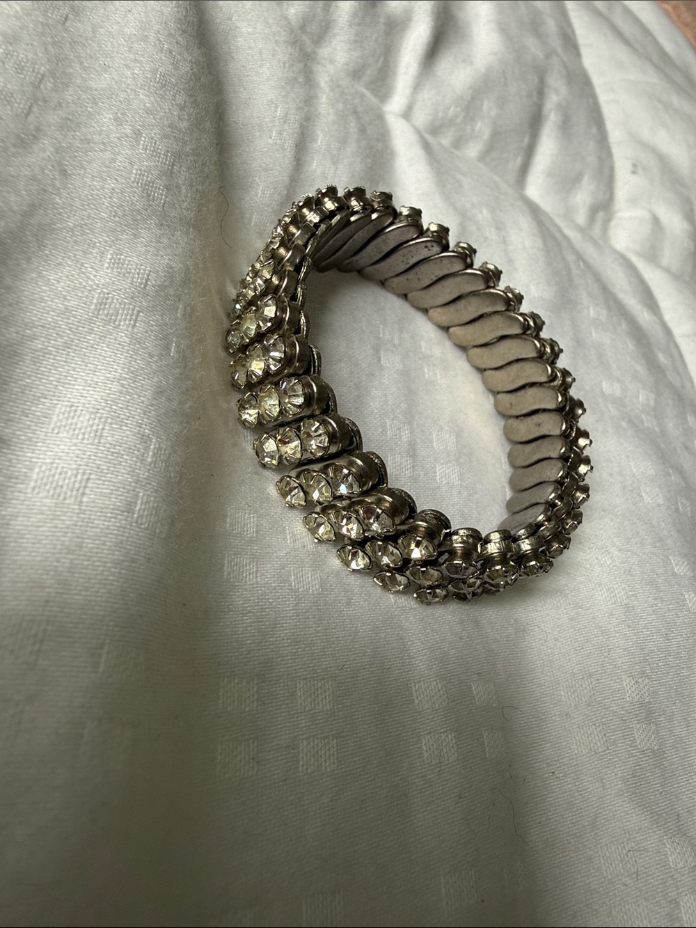 Crystal Stretch Bracelet - Silver Tone